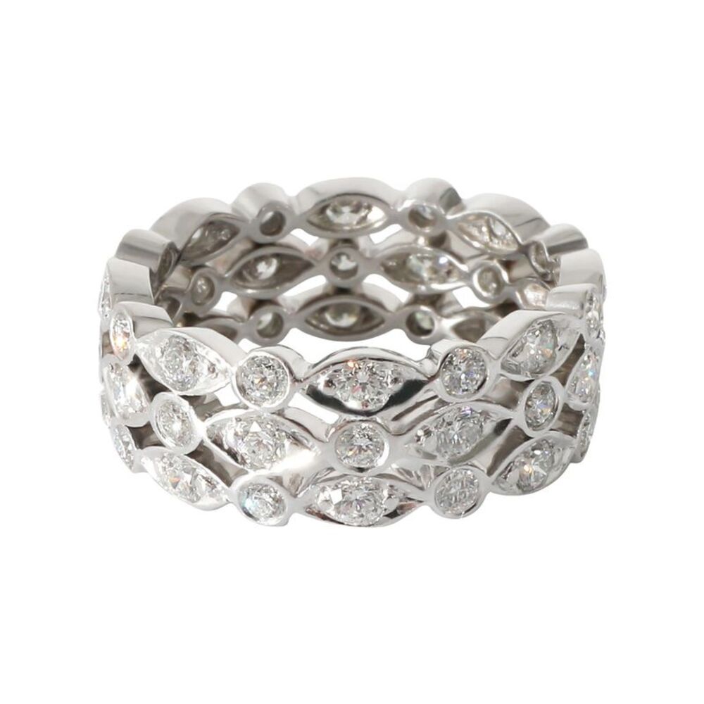 Pre Loved Tiffany Co Vintage Tiffany & Co. Three Row Jazz Ring in Platinum 1.2 - Picture 4 of 8